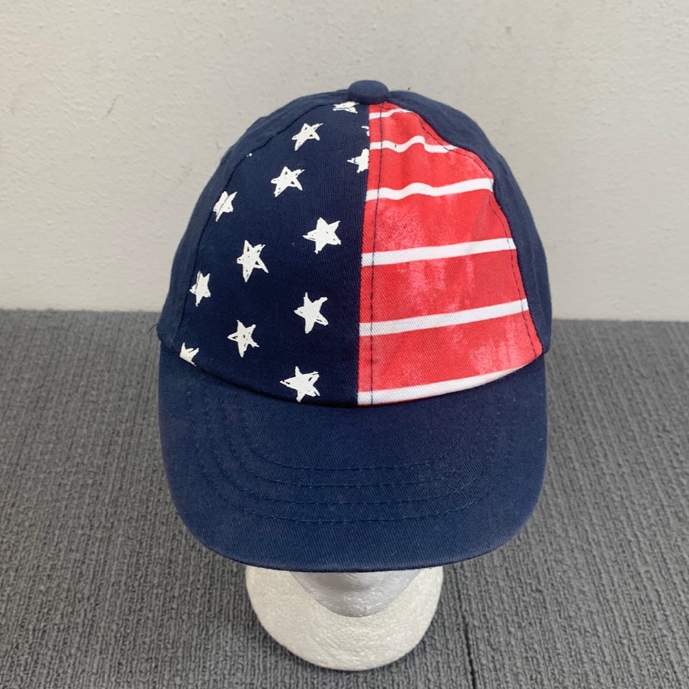 American Flag Distressed Snapback Hat Kids Navy Red White Blue USA Baseball Cap
